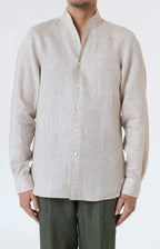 Linen shirt with tulip collar
