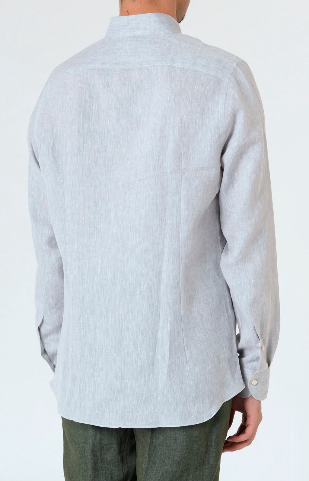 Pure linen shirt with tulip collar