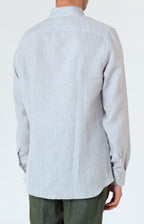 Pure linen shirt with tulip collar