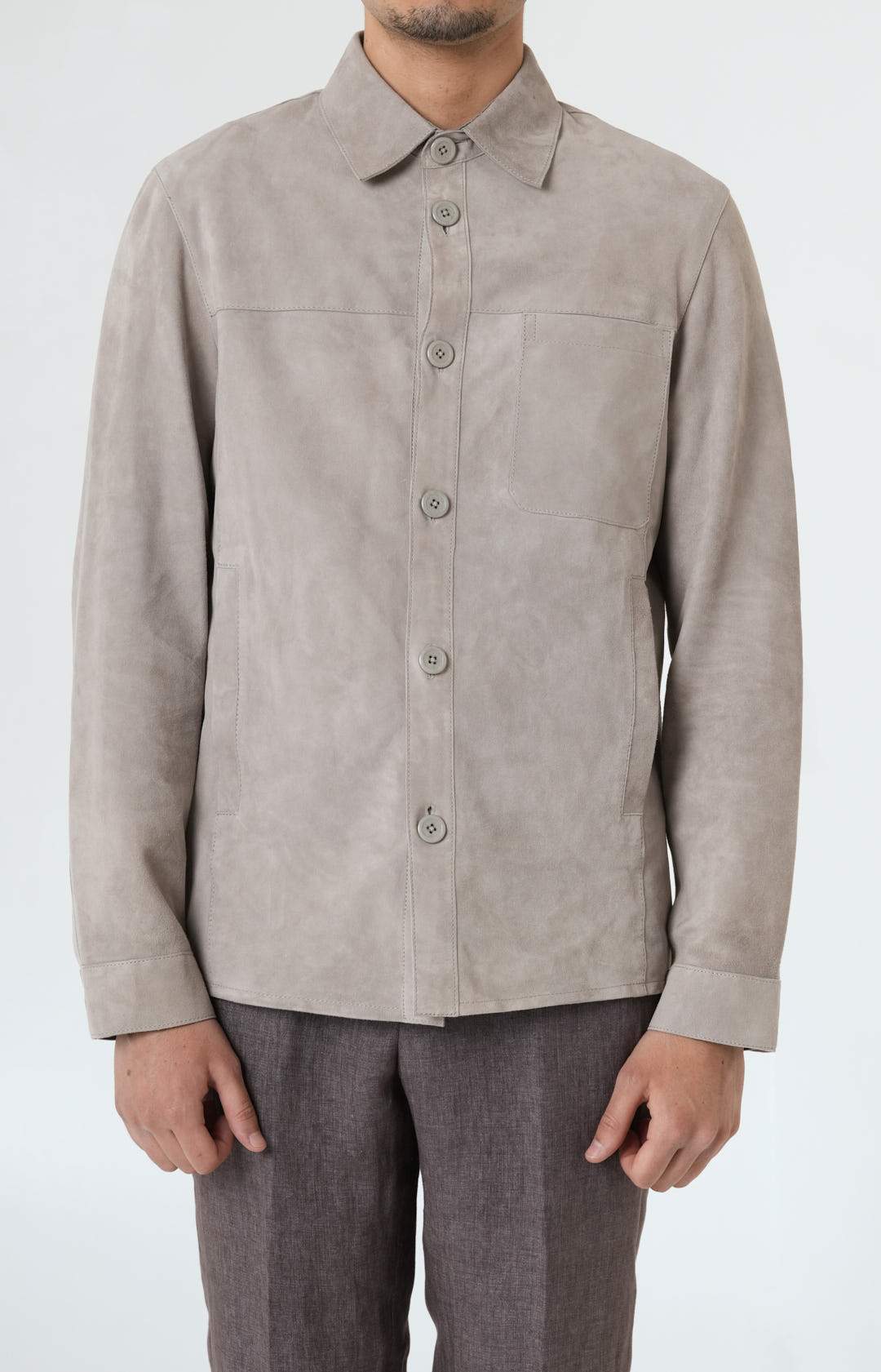 Oversized suede shirt