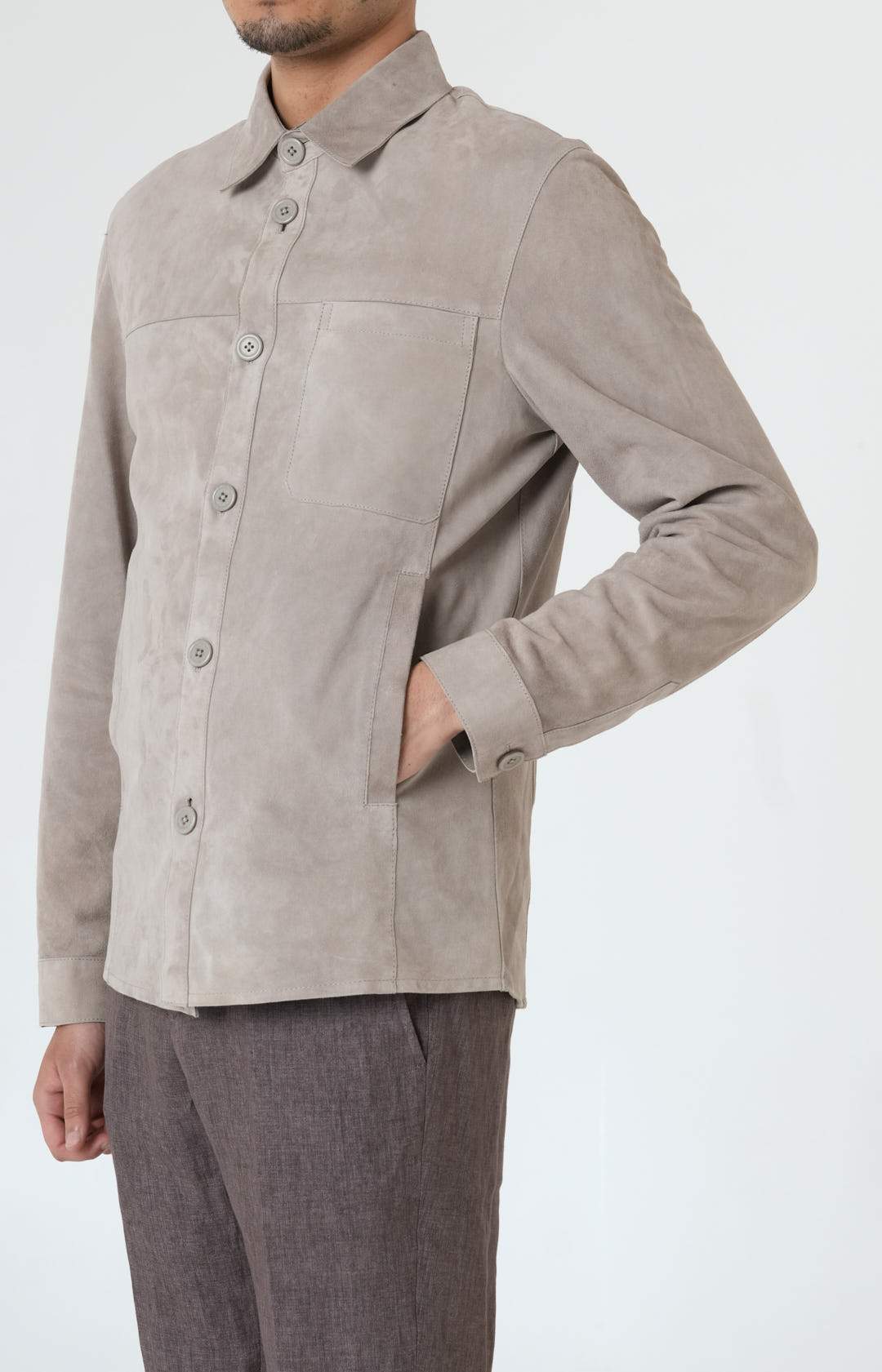 Oversized suede shirt