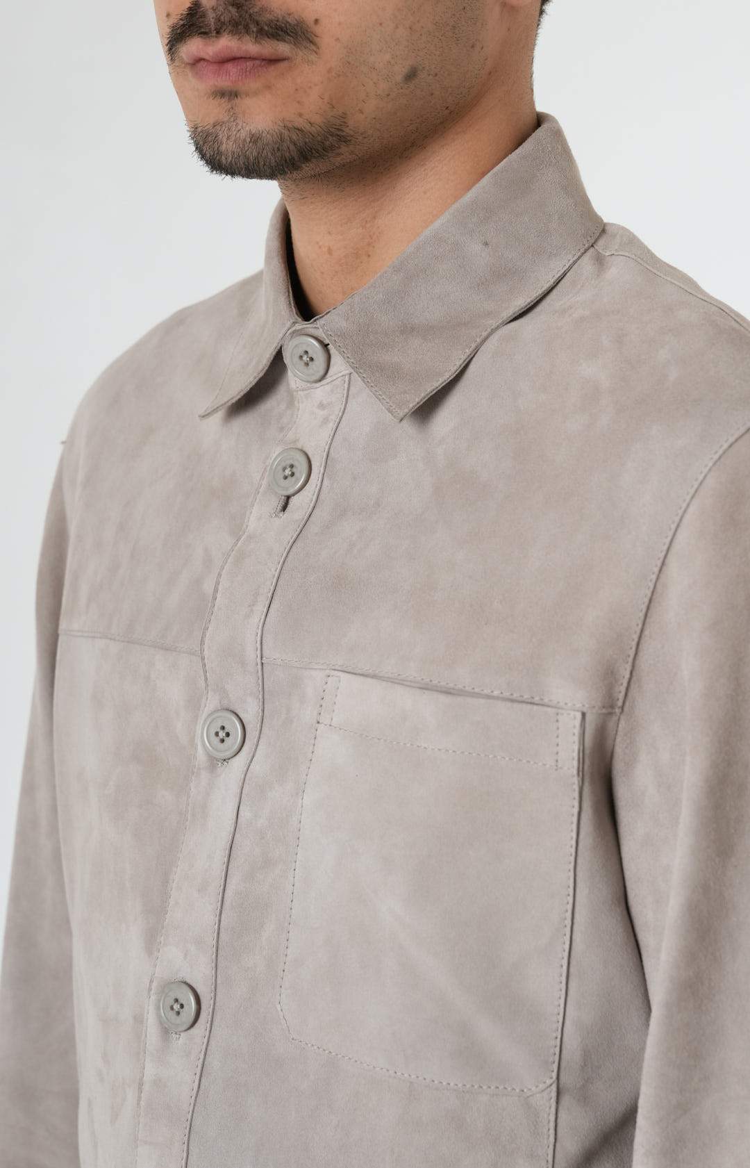 Oversized suede shirt