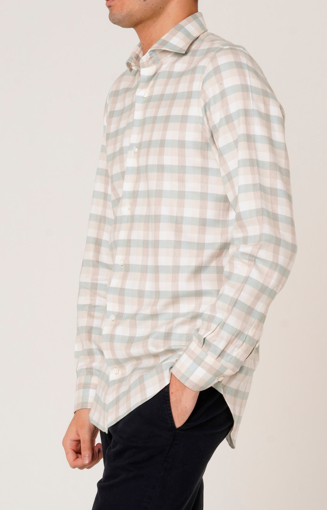 Camicia in flanella soft con check