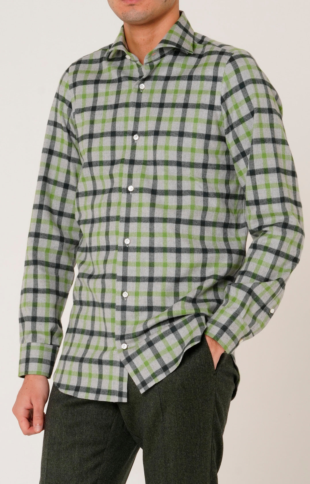 Camicia in flanella soft con check