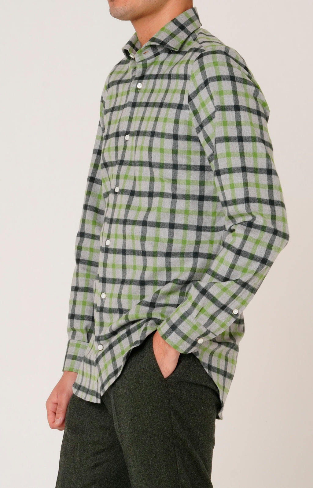 Soft flannel shirt with check