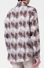 Camicia in lino con esclusiva fantasia