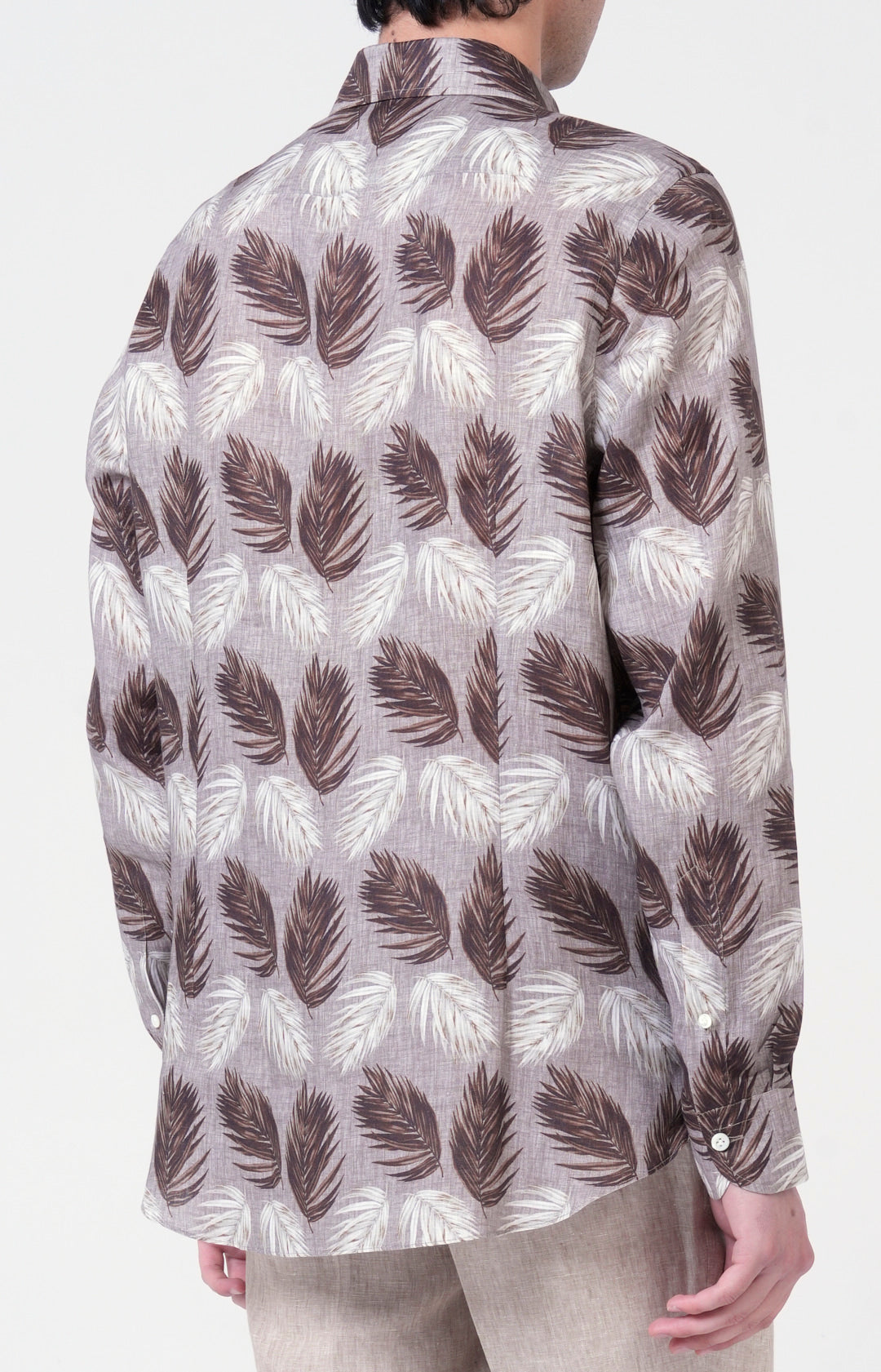 Camicia in lino con esclusiva fantasia