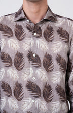 Camicia in lino con esclusiva fantasia