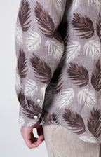Camicia in lino con esclusiva fantasia
