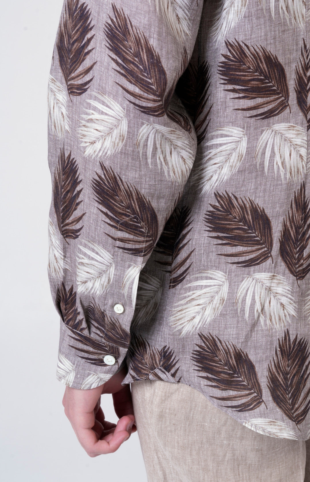 Camicia in lino con esclusiva fantasia