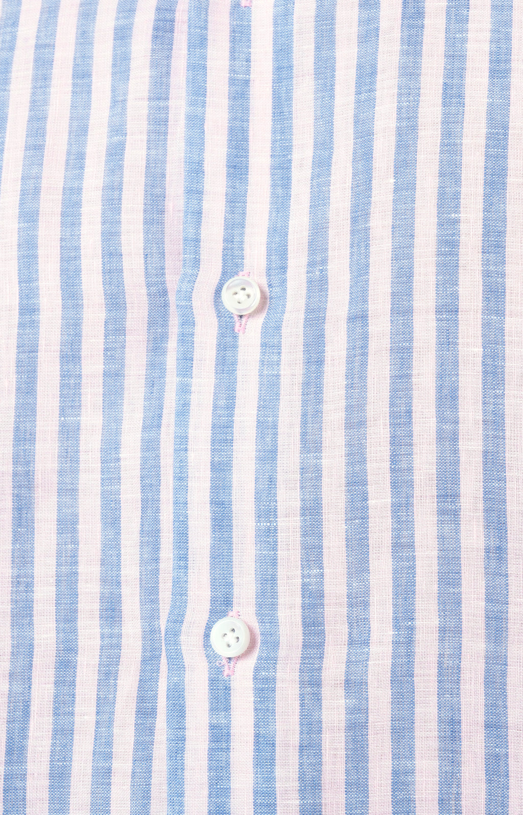 Camicia in lino rigato con collo francese