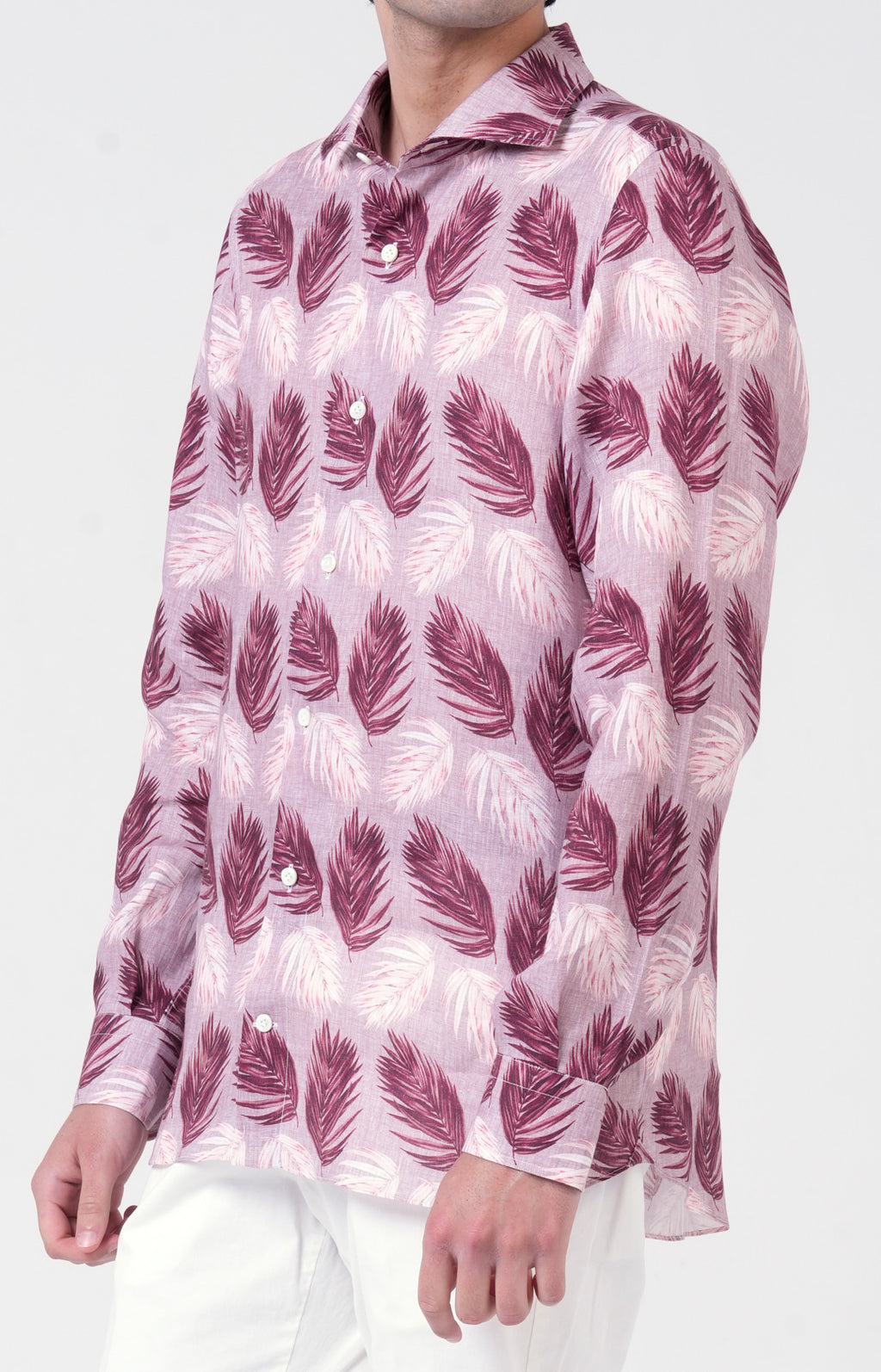 Camicia in lino con esclusiva fantasia