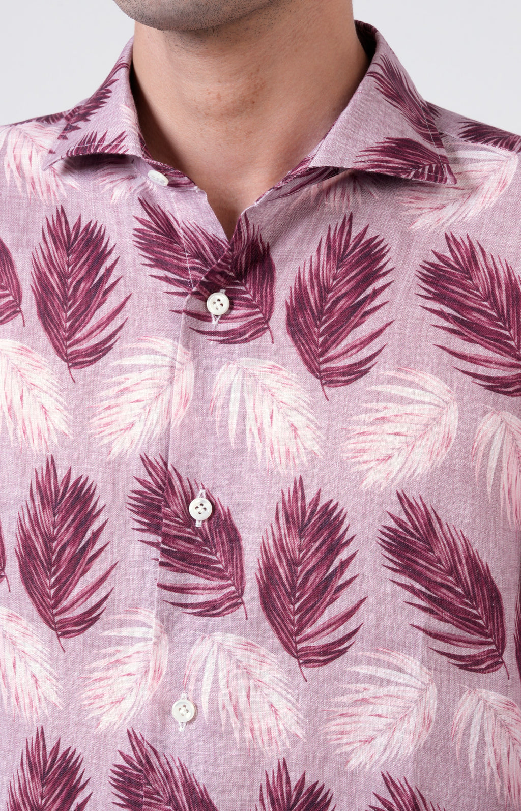 Camicia in lino con esclusiva fantasia