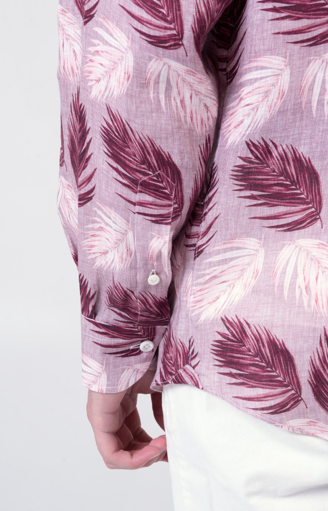 Camicia in lino con esclusiva fantasia