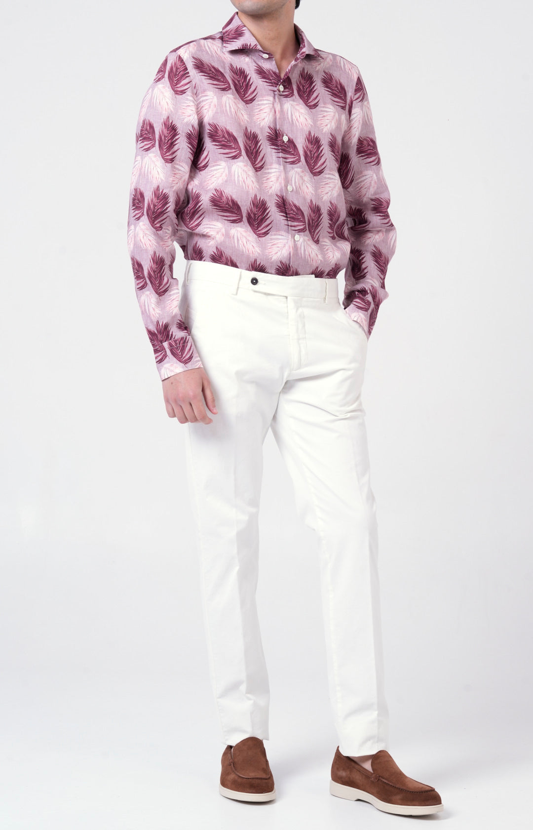 Camicia in lino con esclusiva fantasia
