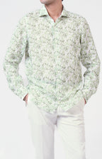 Camicia in lino con esclusiva fantasia