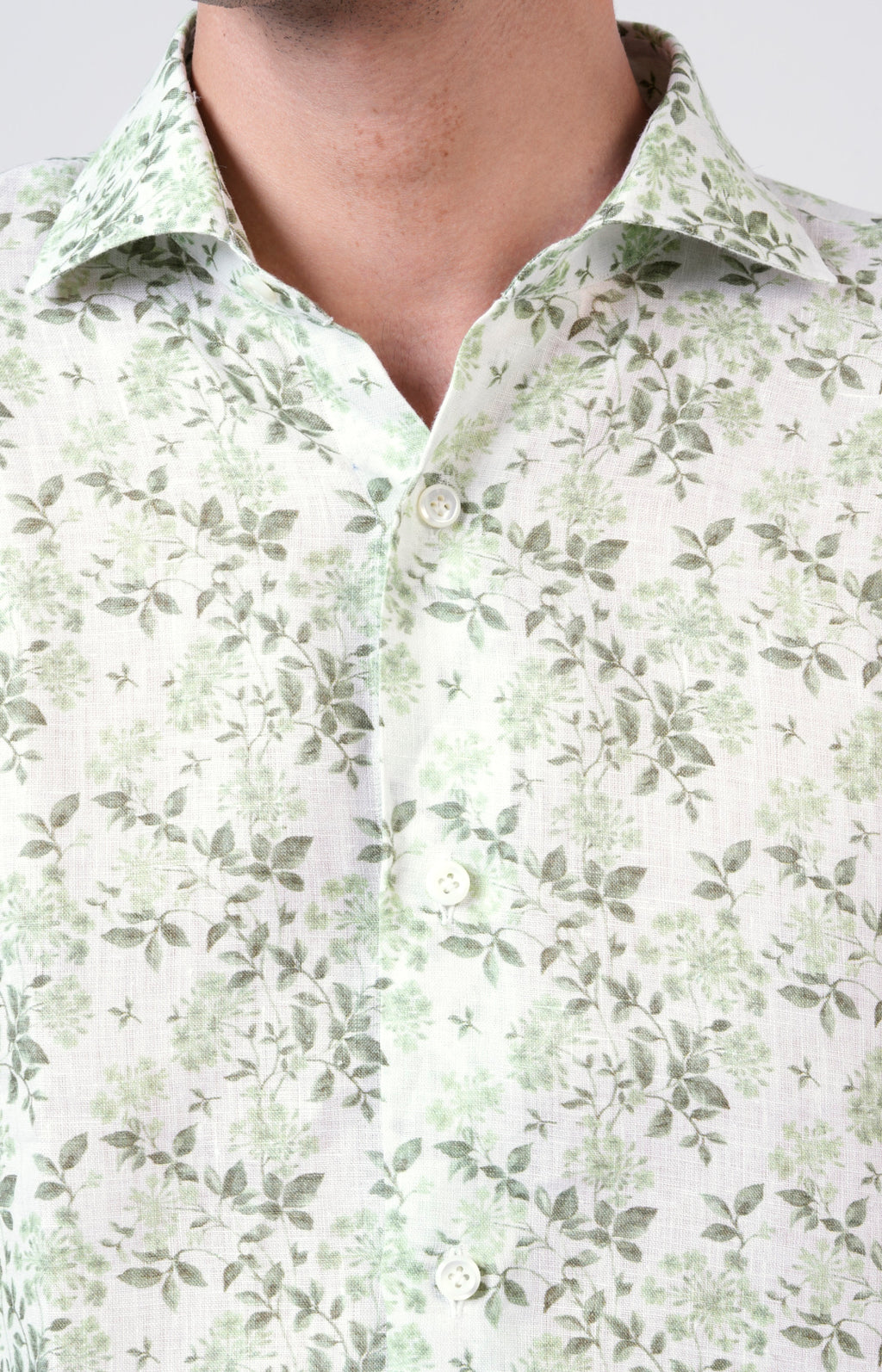 Camicia in lino con esclusiva fantasia
