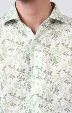 Camicia in lino con esclusiva fantasia