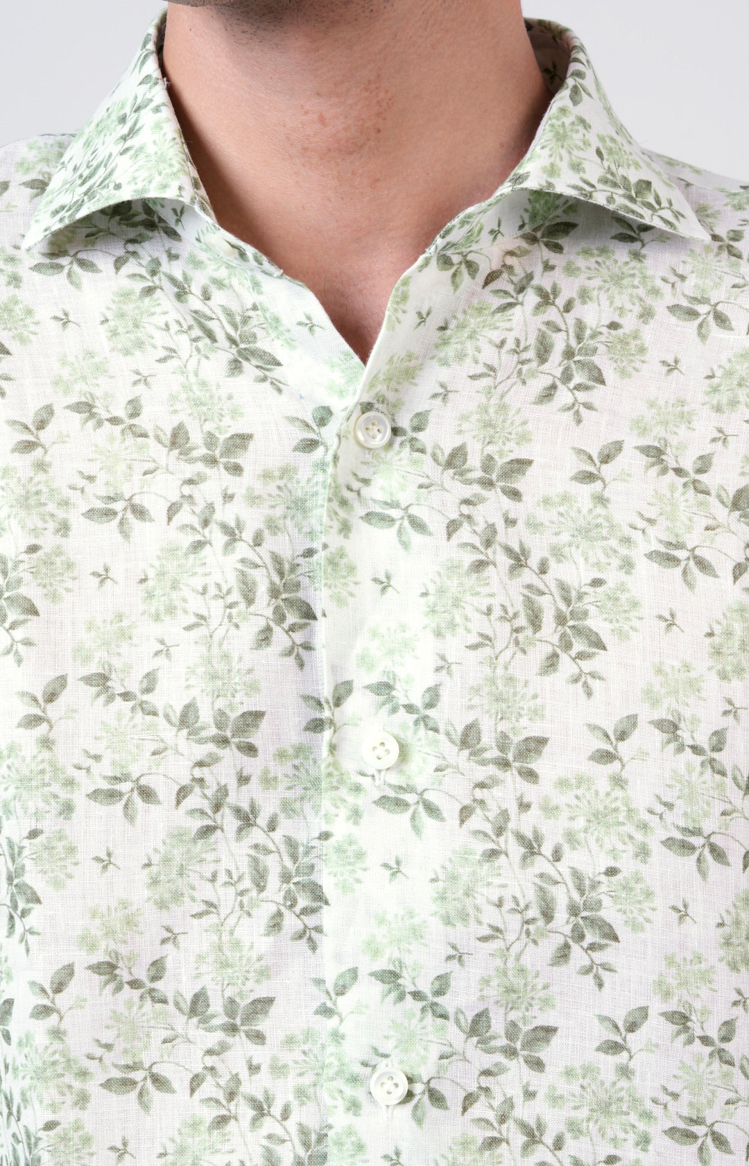 Camicia in lino con esclusiva fantasia