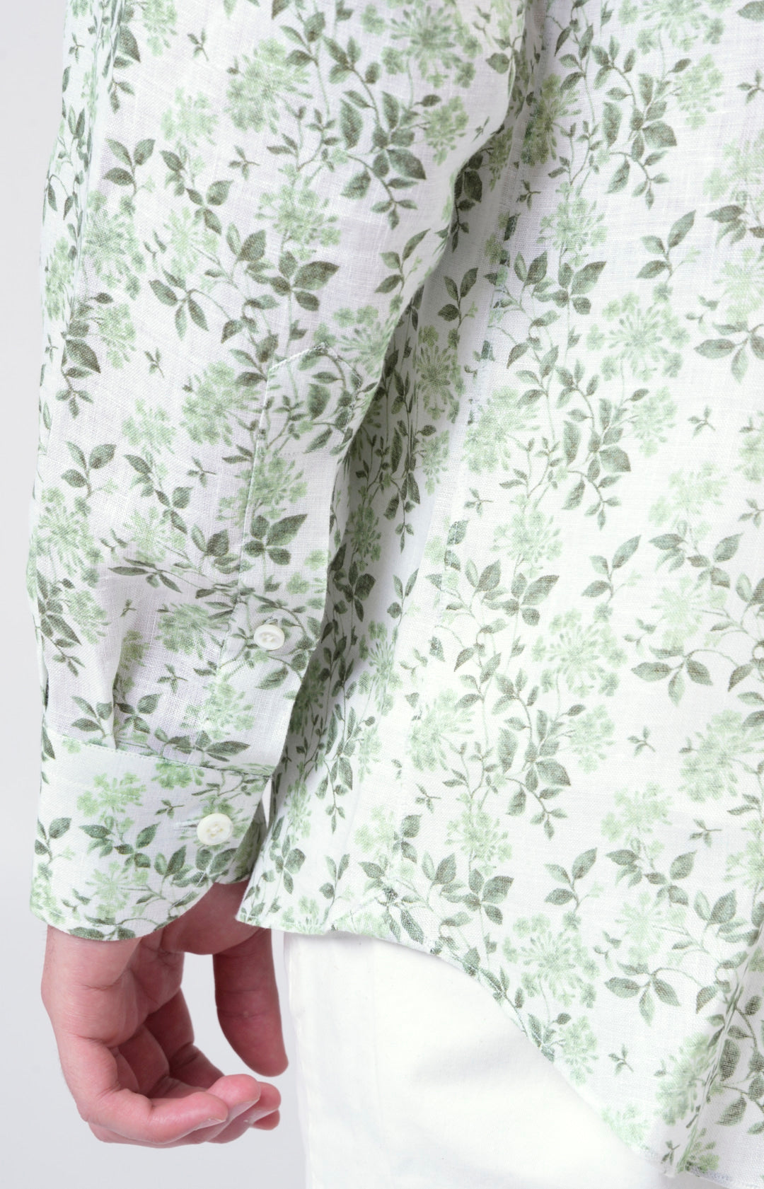 Camicia in lino con esclusiva fantasia