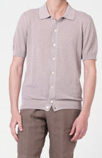 Camicia manica corta in cotone traforato