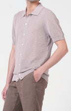 Camicia manica corta in cotone traforato