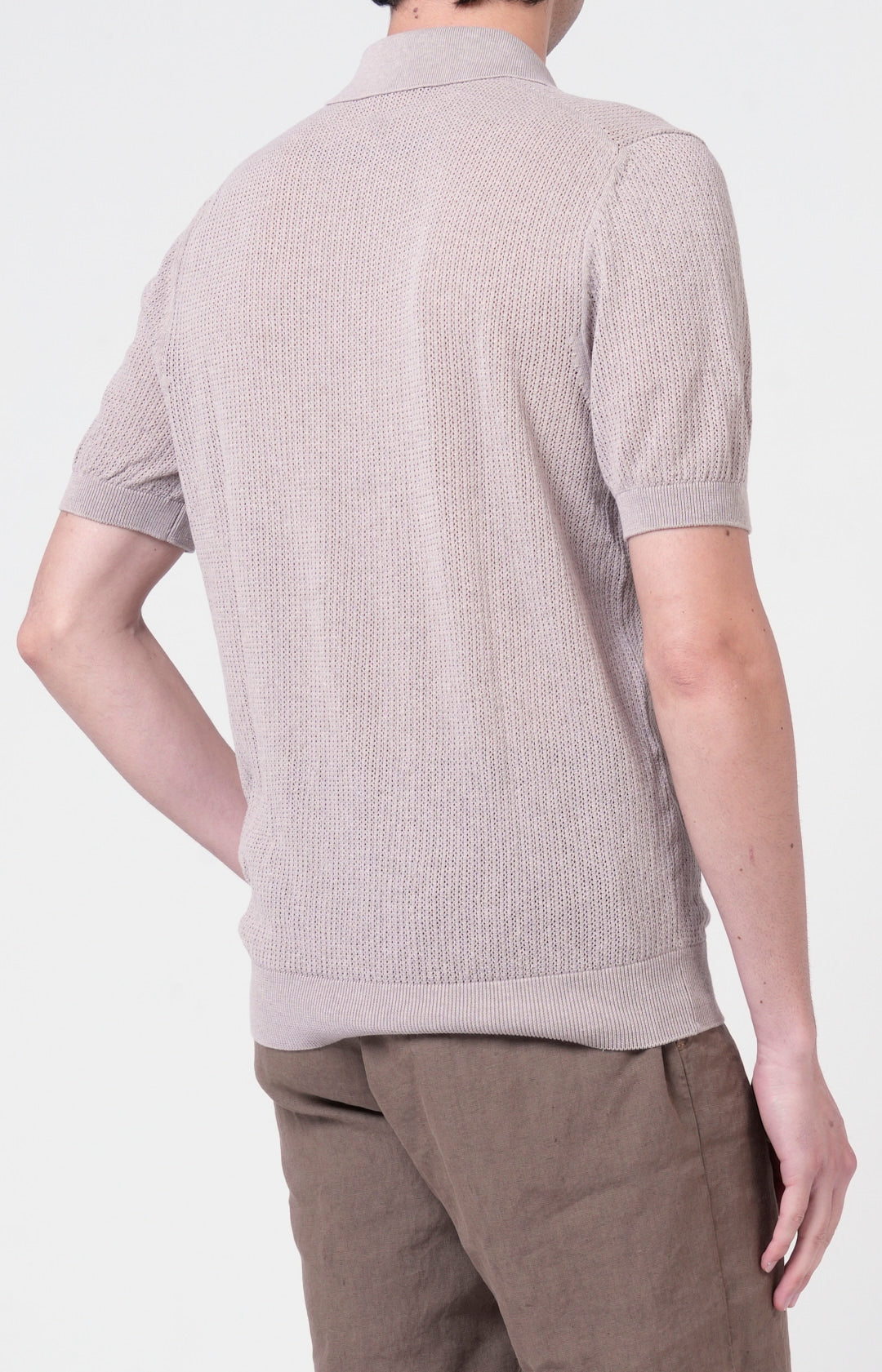 Camicia manica corta in cotone traforato