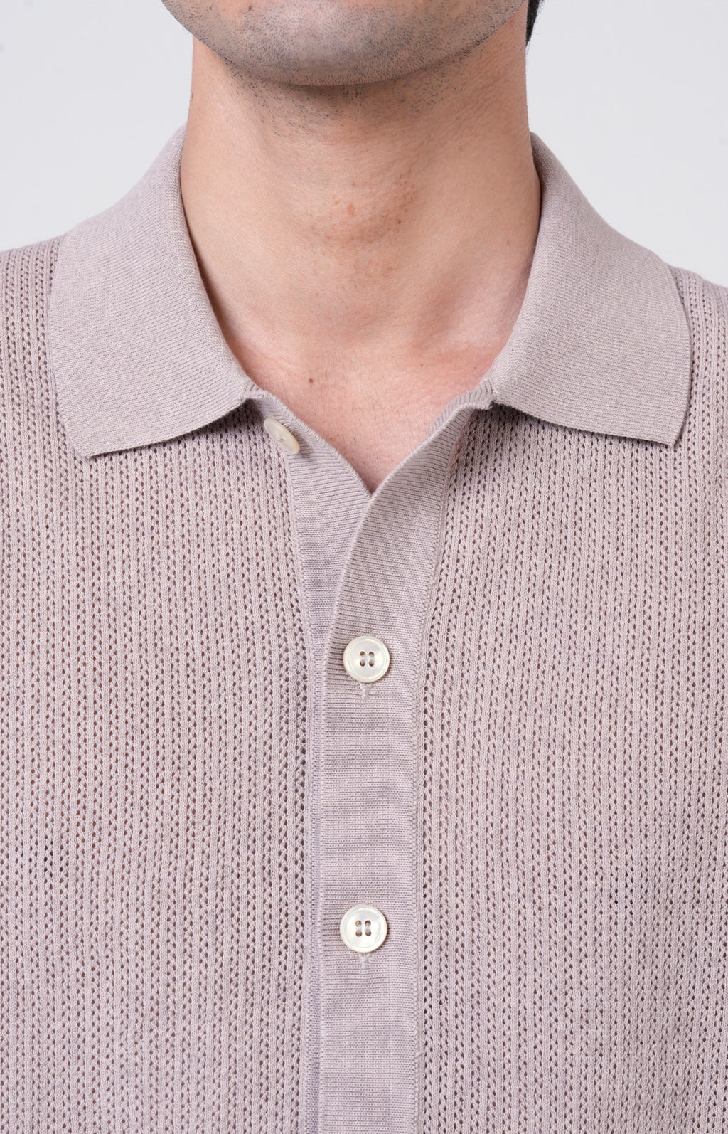 Camicia manica corta in cotone traforato
