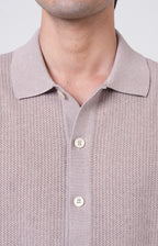 Camicia manica corta in cotone traforato