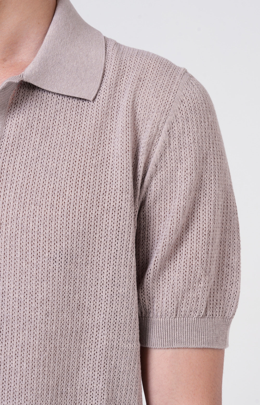 Camicia manica corta in cotone traforato