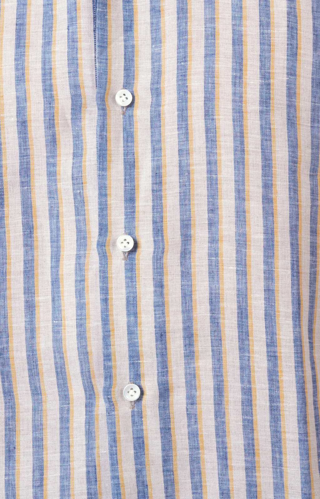 Camicia in lino rigato con collo francese