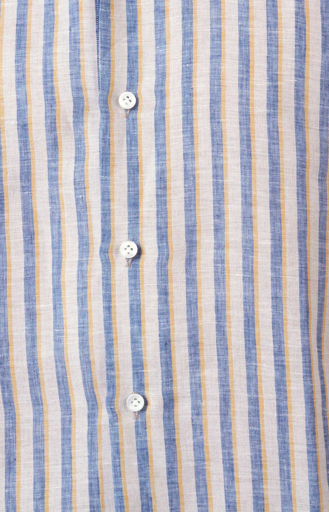 Camicia in lino rigato con collo francese