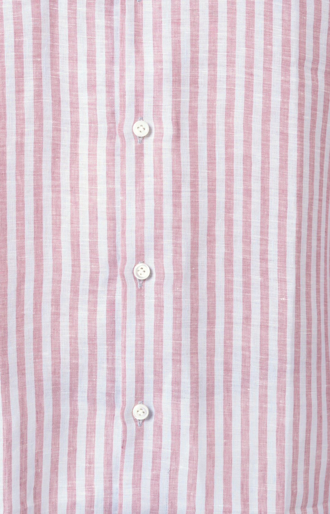 Camicia in lino rigato con collo francese