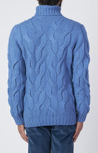 Cable-knit wool and cashmere turtleneck