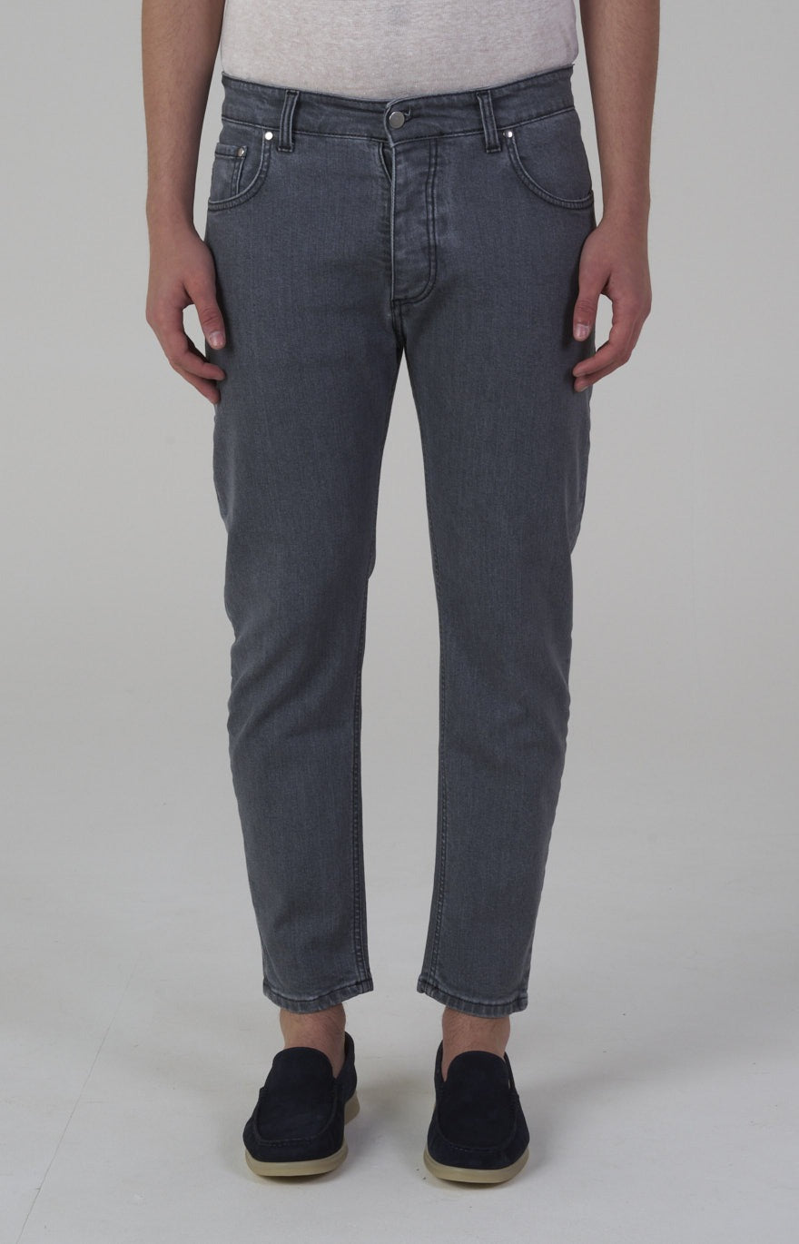 Five-pocket stretch denim trousers