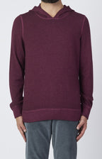 Felpa in lana e cashmere délavé con cappuccio