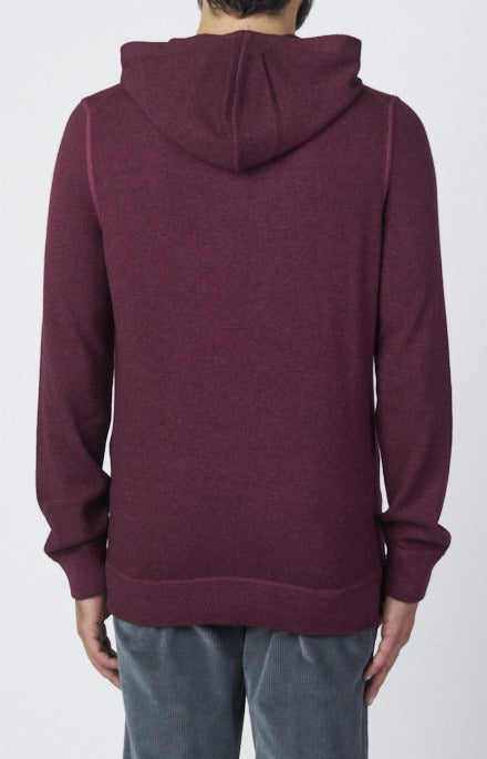 Felpa in lana e cashmere délavé con cappuccio