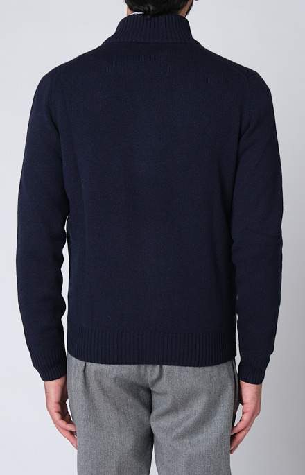 Wool and cashmere zip bomber jacket