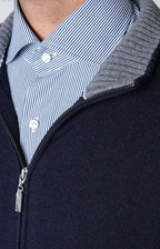 Wool and cashmere zip bomber jacket