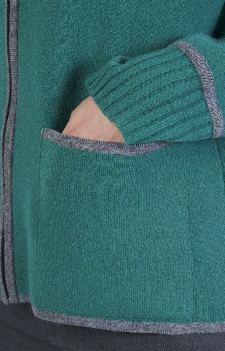 Wool and cashmere zip-up jacket