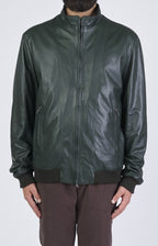 Bomber zip in pelle