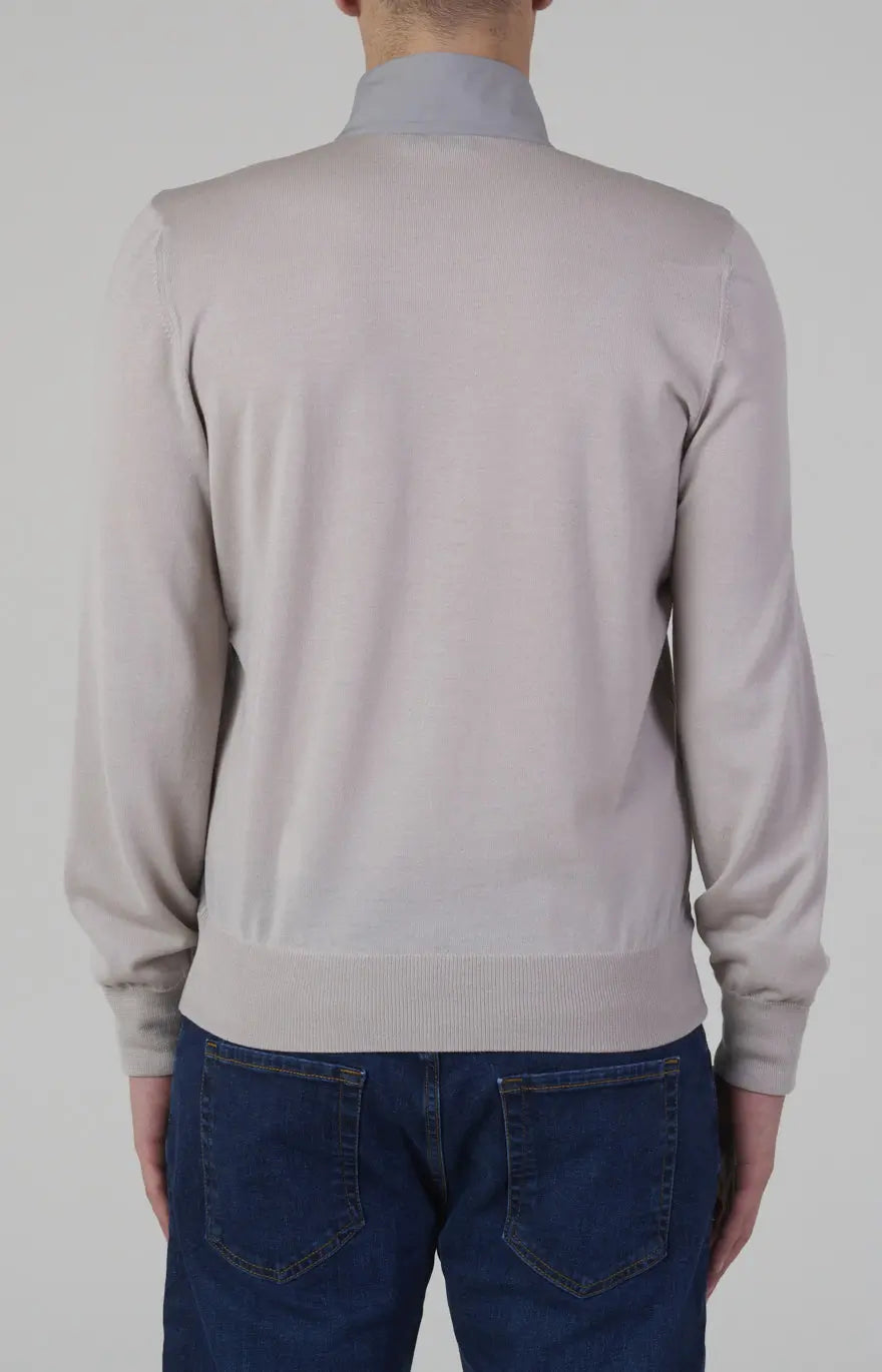 Ultra-light dual-material zip bomber jacket