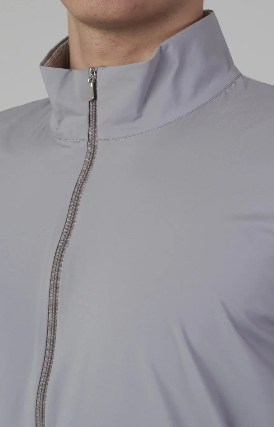 Ultra-light dual-material zip bomber jacket