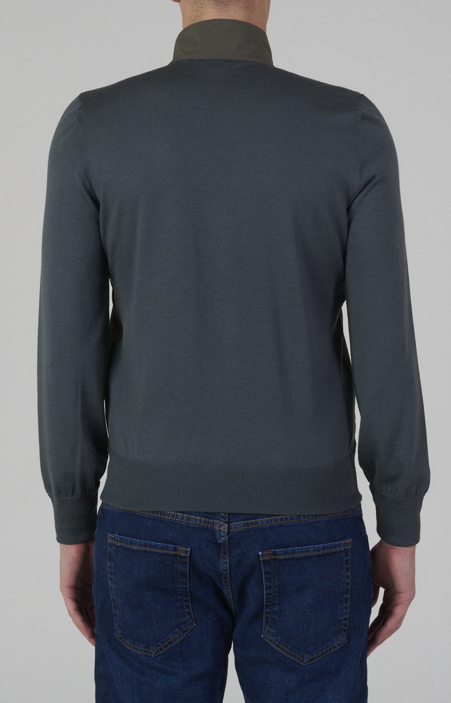 Ultra-light dual-material zip bomber jacket