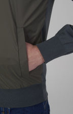 Ultra-light dual-material zip bomber jacket