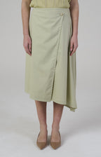 Stretch cotton wrap skirt