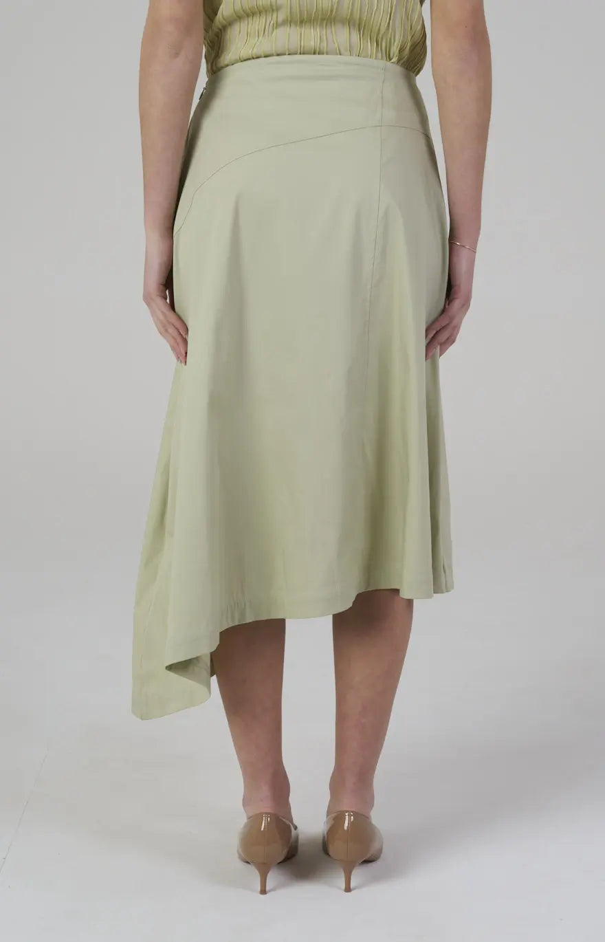 Stretch cotton wrap skirt