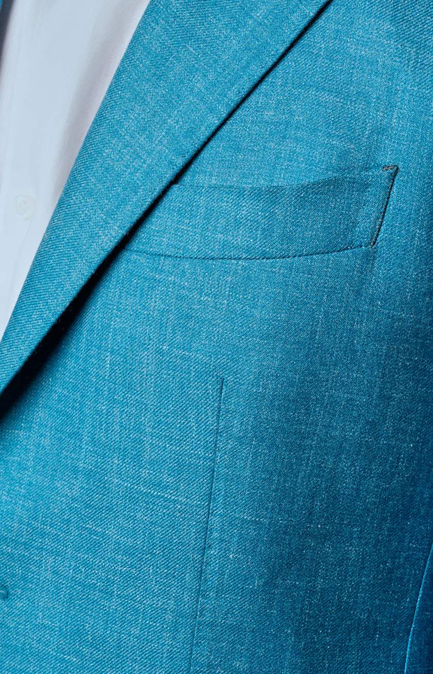 Unlined jacket in wool, silk and linen