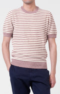 T-shirt manica corta in lino e cotone