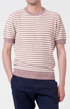 T-shirt manica corta in lino e cotone